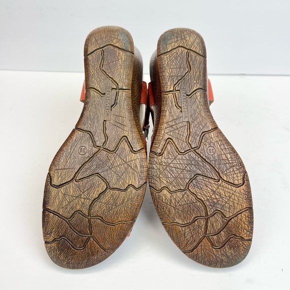 Romika Nevis 05 Red Leather Wedge Sandals Adjustable Straps & Cutout Size 8.5 - Picture 5 of 9